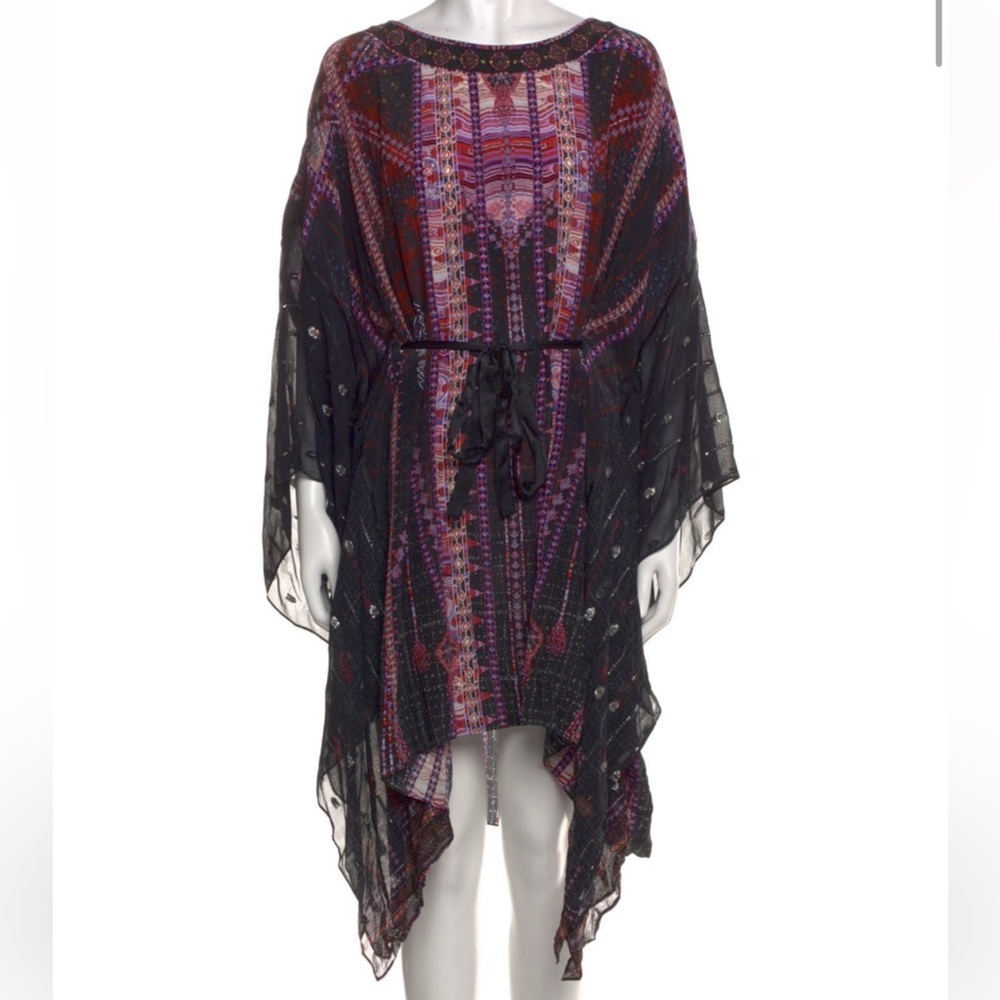 Camilla Silk Printed Mini Dress – One Size